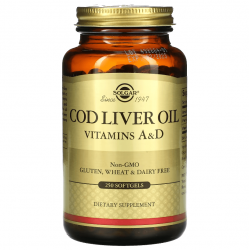 Cod Liver Oil, Solgar, 250 капсул