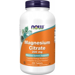 Magnesium Citrate, Now Foods, 200 мг, 250 таблеток