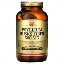 Psyllium Husks Fiber, Solgar, 500 мг, 200 капсул