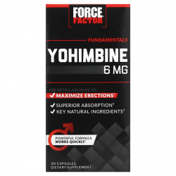 Yohimbe, Force Factor, 6 мг, 30 капсул