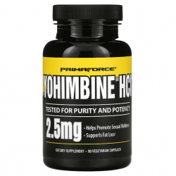 Primaforce, Yohimbine HCl, 2,5 мг, 90 капсул