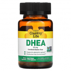 DHEA, Country Life, 25 мг, 90 вег. капсул