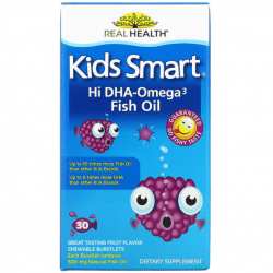 Bioglan, Kids Smart, Hi DHA Omega-3 Fish Oil, 30 жев. капсул