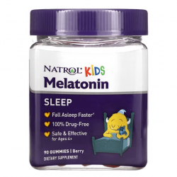 Natrol, Kids, Melatonin, Ages 4+, Berry, 90 жев. таблеток