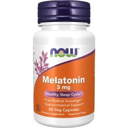 Melatonin, Now Foods, 3 мг, 60 капсул