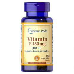 Vitamin E-180, Puritan's Pride, 400 IU, 100 капсул