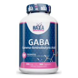 GABA, Haya Labs, 500 мг, 100 капсул