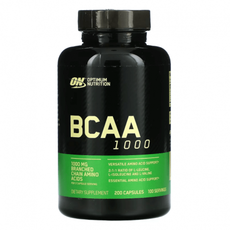 BCAA 1000, Optimum Nutrition, 200 капсул
