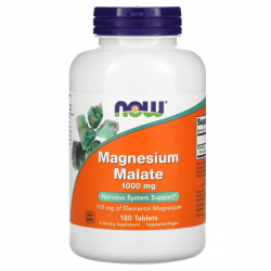 Magnesium Malate, Now, 1000 мг, 180 таблеток