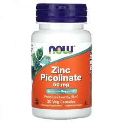 Zinc Picolinate, Now Foods, 50 мг, 30 капсул