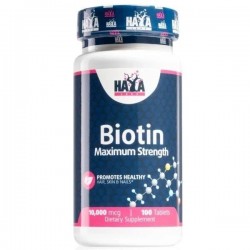 Biotin, Maximum Strength, Haya Labs, 10.000 мкг, 100 таблеток