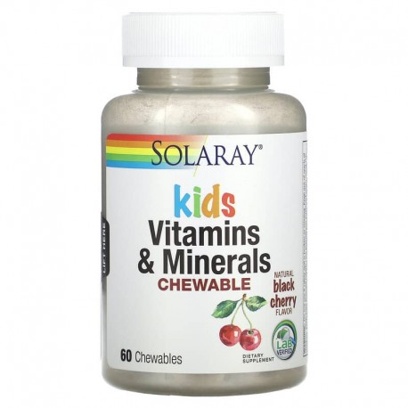 Kids Vitamins & Minerals, Solaray, 60 жев. таблеток