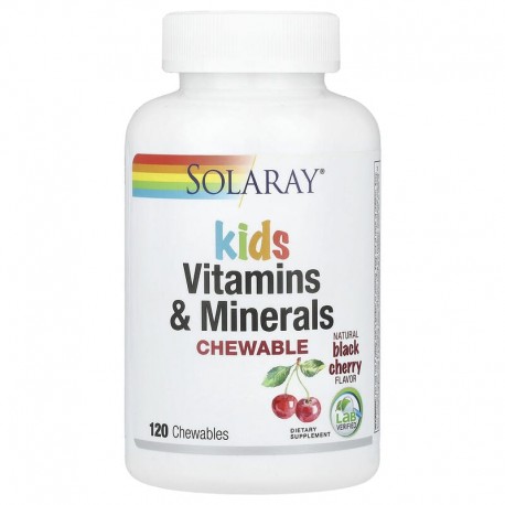 Kids Vitamins & Minerals, Solaray, 120 жев. таблеток