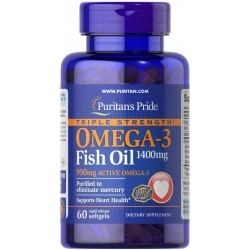 Omega-3, Fish Oil, Puritans Pride, 1400 мг, 60 капсул