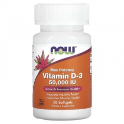 Vitamin D-3 50000 IU, Now, 50 капсул