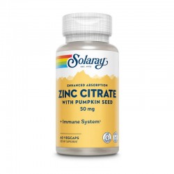 Zinc Citrate with Pumpkin Seed, Solaray, 50 мг, 60 капсул