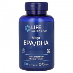 Mega Epa/Dha, Omega-3, Life Extension, 120 капсул