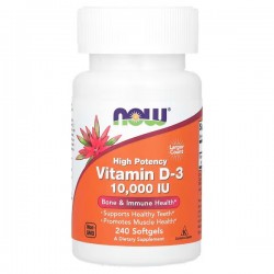 Vitamin D-3 10.000 IU, Now Foods, 240 капсул