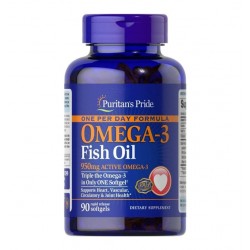 Omega-3, Fish Oil, Puritans Pride, 1400 мг, 90 капсул