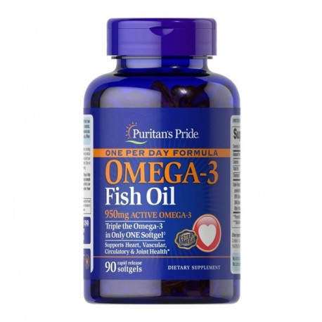 Omega-3, Fish Oil, Puritans Pride, 1400 мг, 90 капсул