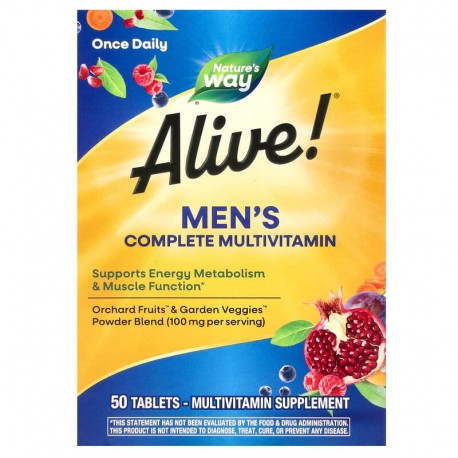 Men's Complete Multivitamin, Alive!, Nature's Way, 50 таблеток