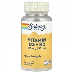 Vitamin D3+K2, Solaray, 120 капсул