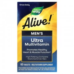 Men's Ultra Multivitamin, Alive!, Nature's Way, 60 таблеток