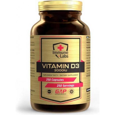 Vitamin D3, Immune Labs, 2000 IU, 250 капсул