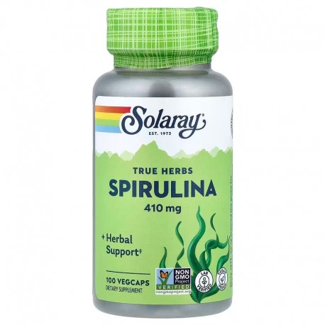 Spirulina Algae, Solaray, 410 мг, 100 капсул