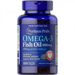 Omega-3 Fish Oil, Puritan's Pride, 1000 мг, 100 капсул