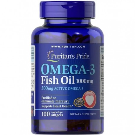 Omega-3 Fish Oil, Puritan's Pride, 1000 мг, 100 капсул