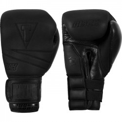 Боксерские перчатки TITLE Black Bolstered Leather Black 16 oz
