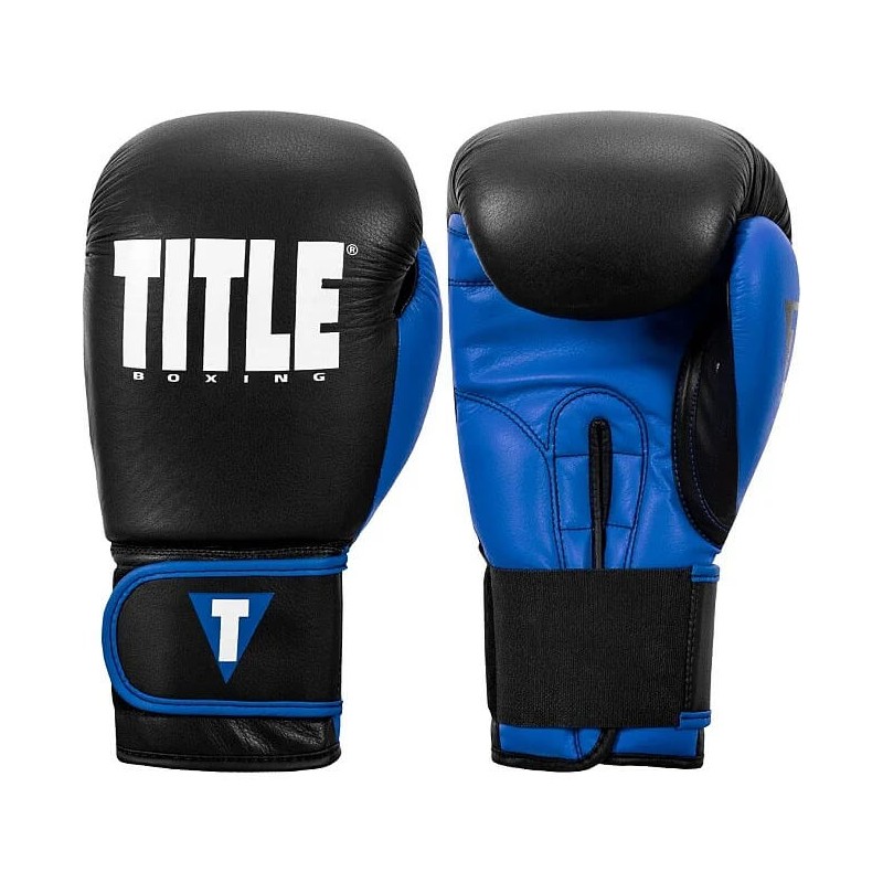 Боксерские перчатки TITLE Boxing Dynamic Strike Black/Blue 14 oz