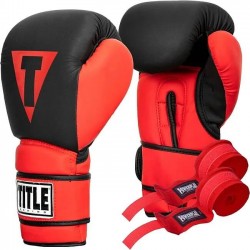 Боксерские перчатки TITLE Boxing Guts and Glory Black/Red XL 16 oz