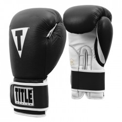 Боксерские перчатки TITLE Boxing Pro Style Leather Gloves 3.0 Black/White 14 oz