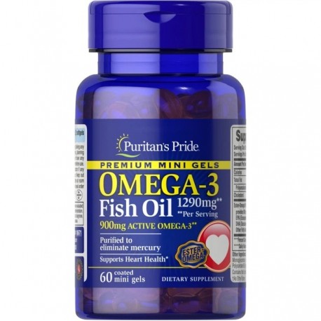 Omega-3, Fish Oil, Puritans Pride, 60 капсул