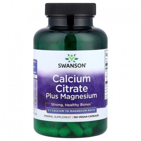 Calcium Citrate Plus Magnesium, Swanson, 150 капсул