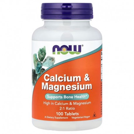 Calcium & Magnesium, Now, 100 таблеток